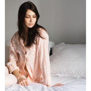 Dawson + Hellmann pot leaf toile pajama shirt